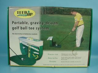 Vtg Teed Up Portable Gravity - Driven Golf Ball Tee System W/ Carrying Case Tu105