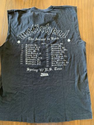 Motorhead Vintage tshirt 1987 The Animal Is Back Lemmy Rock N Roll Metal US Tour 4