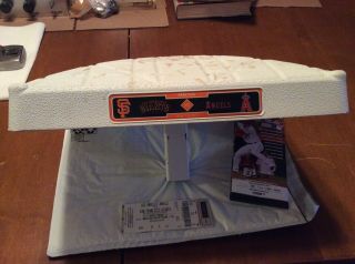 Mike Trout Game Base/pujols.  Hr.  Giants Vs Angels.  Mlb Rare See Detail