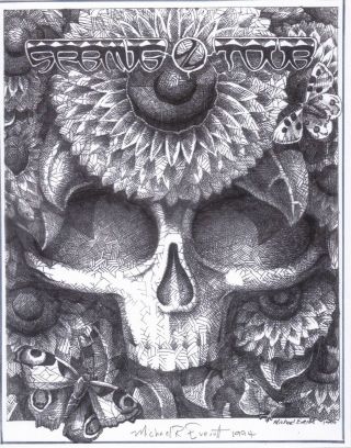 Rare Grateful Dead 1994 Spring Tour Michael Everett Signed Poster