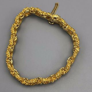 Signed Panetta Bracelet Gold Tone Clear Rhinestone Vintage 5