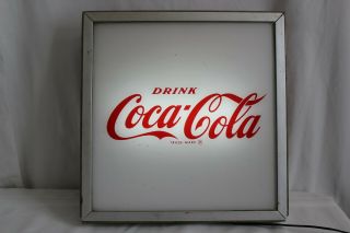 Vintage Drink Coca Cola Lightup Sign Vending Machine Front Light Advertising 3
