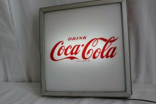 Vintage Drink Coca Cola Lightup Sign Vending Machine Front Light Advertising 4