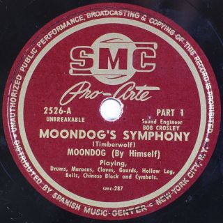 Moondog: Moon Dog’s Symphony Smc 2526 Rare Avant Garde Jazz 78 Og Scarce E -