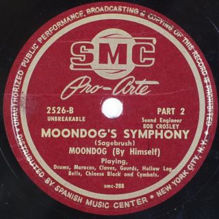 MOONDOG: Moon Dog’s Symphony SMC 2526 Rare Avant Garde Jazz 78 OG Scarce E - 2