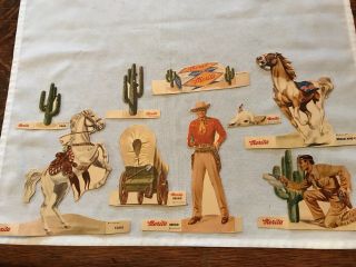 1947 Lone Ranger,  Merita Bread Vintage Advertising 9 Piece Cutouts
