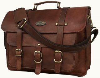 Messenger Bag Vintage Leather Briefcase Large Shoulder Computer Bag
