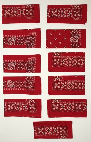 11 Fast Color Paisley Handkerchief Red Vintage 60s Deadstock Bandana Rn 13960