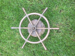 Vintage Bronze / Brass Boat Steering Helm / Wheel