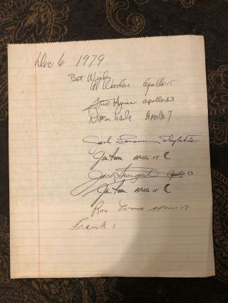 Rare Seven Hand Signed Astronaut Autographs - Apollo/skylab/shuttle