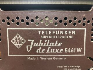 Vintage Telefunken Jubilate de Luxe model 5461W West Germany Tube Radio 4
