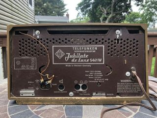 Vintage Telefunken Jubilate de Luxe model 5461W West Germany Tube Radio 5