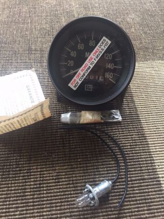 Vintage Stewart Warner 160 Mph Mechanical Speedometer Bluelight Sw Tach