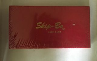 Vintage Skip Bo Card Game Red Velvet Box,  1967,