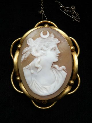 Large Antique Victorian Fine Shell Cameo 