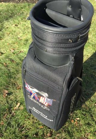 Rare Vintage Slazenger Golf Staff Bag 9” Professional Black Flags Logo Display