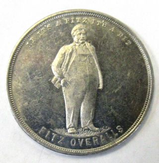 Rare 1900 - 20 Fitz Overalls / Puritan Hosiery Aluminum Adverting Coin Medal Token