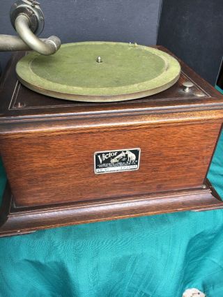 VTG Antique Victor Talking Machine Player VV VI Complete Record Turntable 7