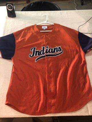 Very Rare Vintage Mlb Cleveland Indians Starter Baseball Stitched Jersey Sz 4xl