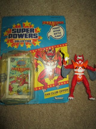 Vintage 1985 Kenner Powers Parademon With Gun Open Card And Comic