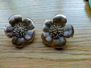 Tiffany vintages silver dogwood clip on earrings - large 3