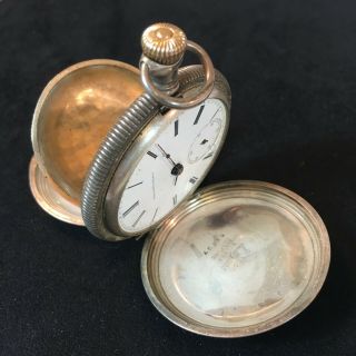 Vintage Elgin National Watch Co Size18 Sterling Silver Pocket Watch Hunter Case