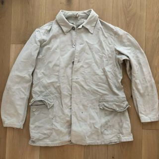 Vintage,  Men’s Jacket,  50s/60s Swedish Military Chore Coat,  White,  Medium