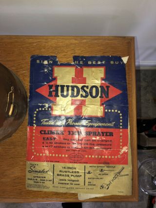 Vintage Hudson Pump Sprayer Metal Galvanized Tank Gold Brass 2