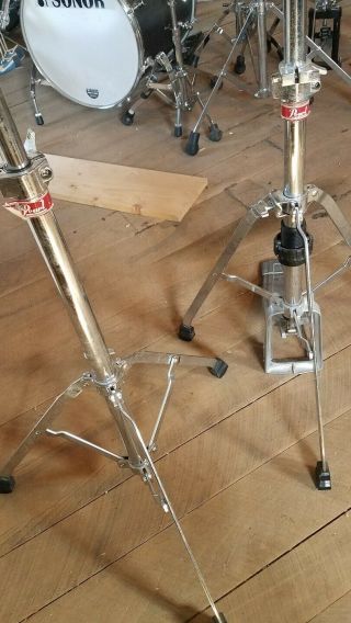 Pearl 2 Pc Vintage Heavy Duty Hi - Hat Stand And Cymbal Stand