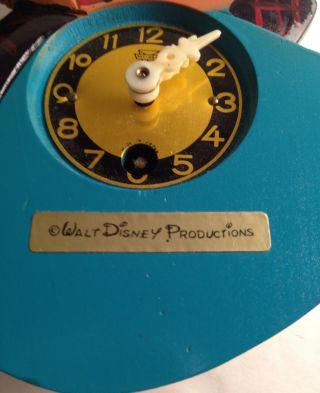 Rare Vintage Disneyland Mickey Mouse Pendulum Wind Up Clock W/ Moving Eyes 4