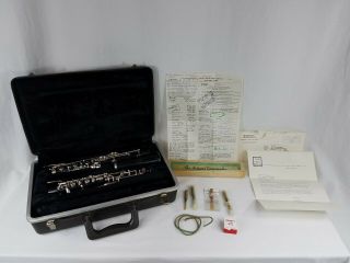 Vtg Antique Bundy Selmer Oboe & Case & Accessories 1492 B15036