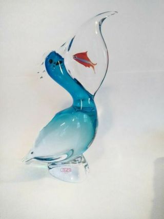 Vintage OGGETTI ITALY Signed ELIO RAFFAELI FISH AQUARIUM ART GLASS PAPERWEIGHT 2