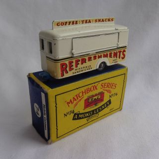 Vintage Matchbox Lesney Moko No74 Mobile Canteen Rare Cream / Gpw Boxed