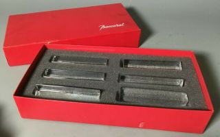 Set Of 6 Vintage Baccarat Crystal Rectangular Knife Rests