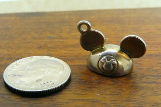 Vintage Silver Mickey Mouse Ears Hat Disneyland Walt Disney World Charm Rare