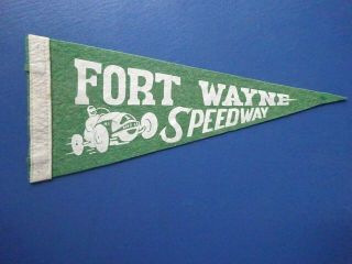Vintage Fort Wayne Speedway Felt Pennant,  Old Race Car