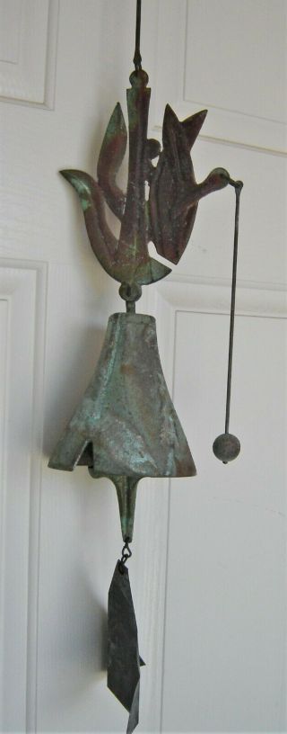 Rare Paolo Soleri Cosanti Arcosanti Double - Marked Bronze Wind Bell Double Chime