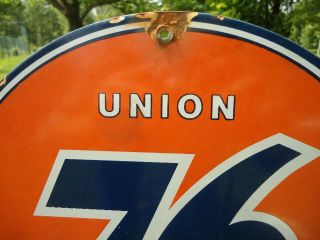 VINTAGE UNION 76 GASOLINE OIL PORCELAIN GAS PUMP SIGN 2