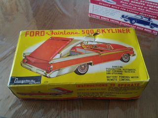 Vintage Cragstan 1959 Ford Fairlane Remote Control Battery Powered Sedan Toy Car