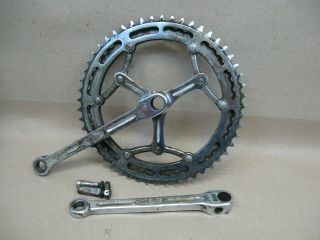 Vtg 1950 Raleigh 27 " Clubman Bike Simplex Brevete Chain Ring Sprocket & Cranks