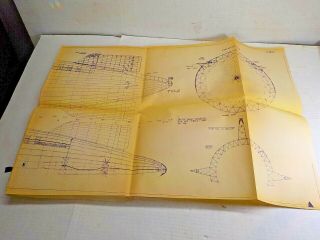 USS Akron blueprint sheet GOODYEAR ZEPPELIN CORP.  AIRSHIP ZRS - 4 vintage 5