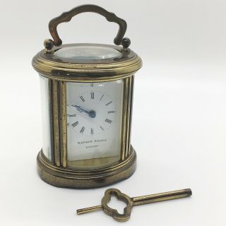 Antique Vintage Rare Miniature Matthew Norman London Brass Swiss Carriage Clock