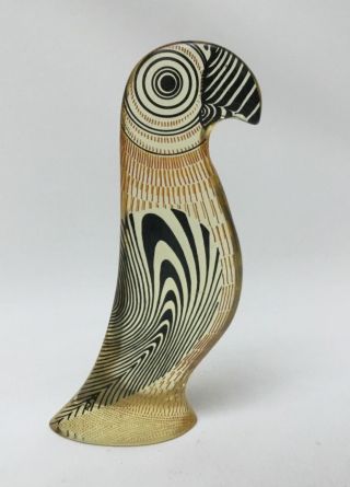 Vintage Abraham Palatnik Lucite/acrylic Parrot Bird Op Art Figurine 7 1/2”