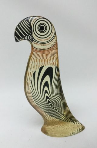 Vintage Abraham Palatnik Lucite/Acrylic Parrot Bird Op Art Figurine 7 1/2” 2