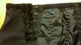 True Vintage 50 ' s Black Pinup Burlesque Garter Panties with Lace Tummy Panel 4