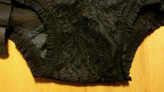 True Vintage 50 ' s Black Pinup Burlesque Garter Panties with Lace Tummy Panel 5