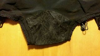 True Vintage 50 ' s Black Pinup Burlesque Garter Panties with Lace Tummy Panel 6