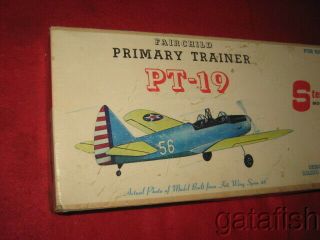 Vintage Sterling Pt - 19 Fairchild Trainer 48 " R/c Ff C/l Balsa Model Airplane Kit
