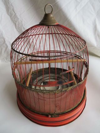 Vintage Hendryx Canary / Parakeet / Bird Cage W/3 Wood Perches