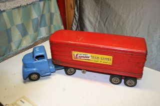 Vintage Louis Marx & Company Tractor Trailer Hi Way Express Van Lines